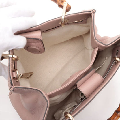 Gucci Small Bamboo Shopper Tote 2-way Leather Bag - tan / leather / top handle bag