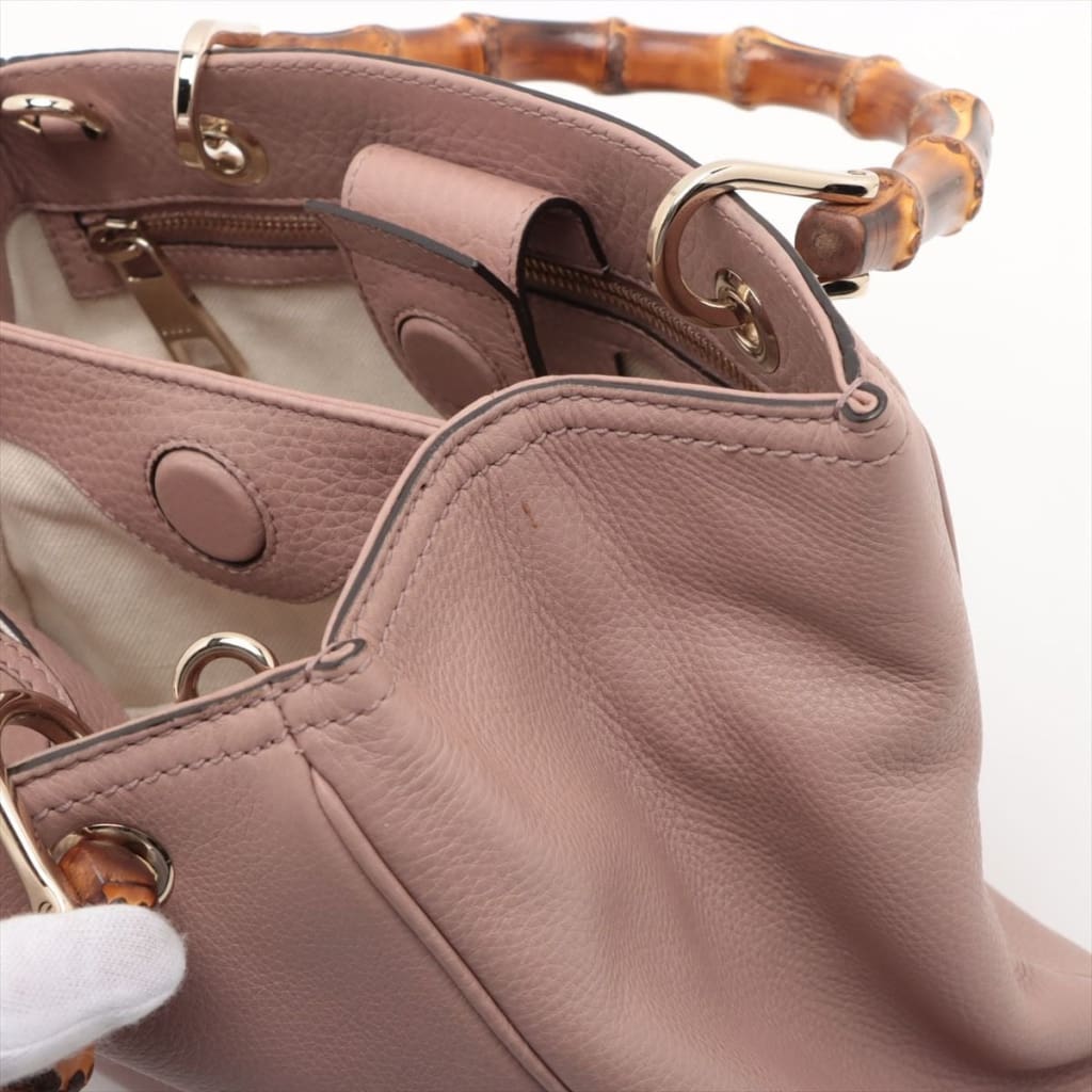 Gucci Small Bamboo Shopper Tote 2-way Leather Bag - tan / leather / top handle bag