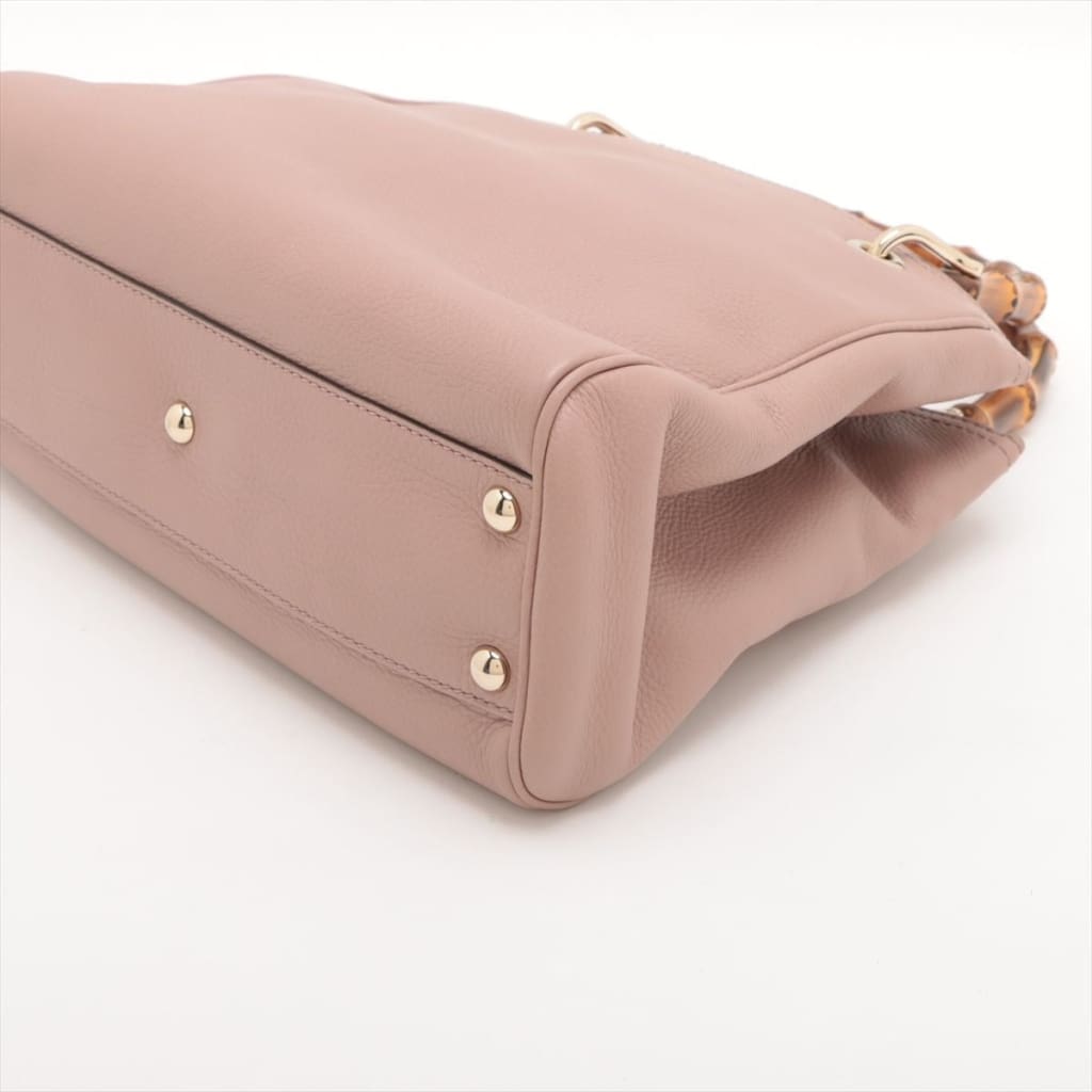 Gucci Small Bamboo Shopper Tote 2-way Leather Bag - tan / leather / top handle bag