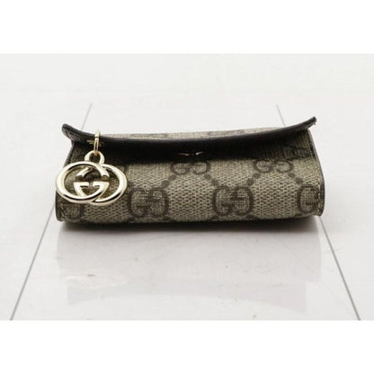 Gucci Supreme Interlocking G 6 Key Case w/ Box EXCELLENT Condition - grey / Coated Canvas / key case
