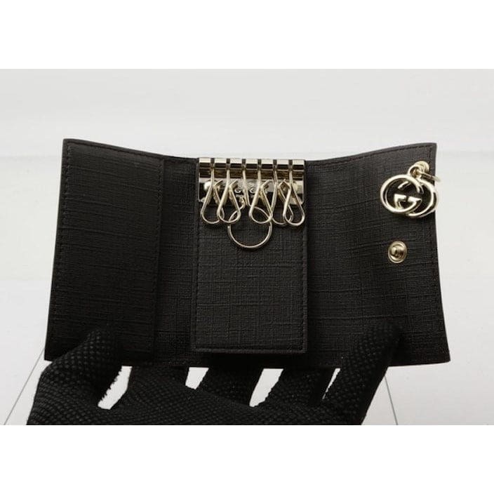 Gucci Supreme Interlocking G 6 Key Case w/ Box EXCELLENT Condition - grey / Coated Canvas / key case