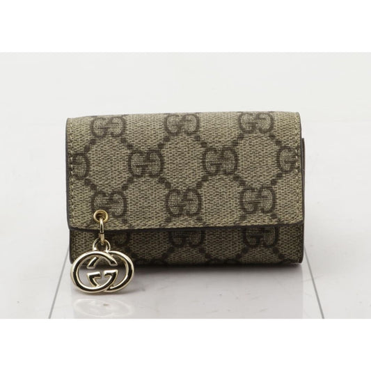 Gucci Supreme Interlocking G 6 Key Case w/ Box EXCELLENT Condition - grey / Coated Canvas / key case