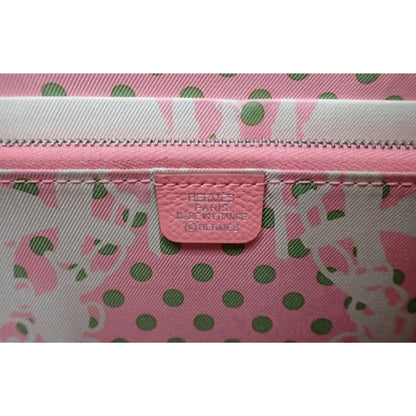 Hermes Epsom Silk’In Zippy Wallet Rose Confetti (MSRP $1,740) - Pink / leather