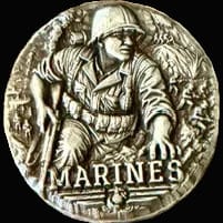 1 ozt MK BarZ "Marine in Action" Hand Poured .999 FS