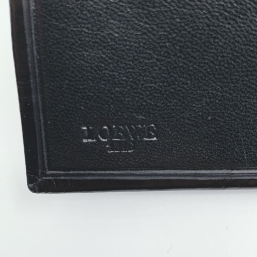 LOEWE Anagram Leather Bifold Wallet Black - black / leather / card holder