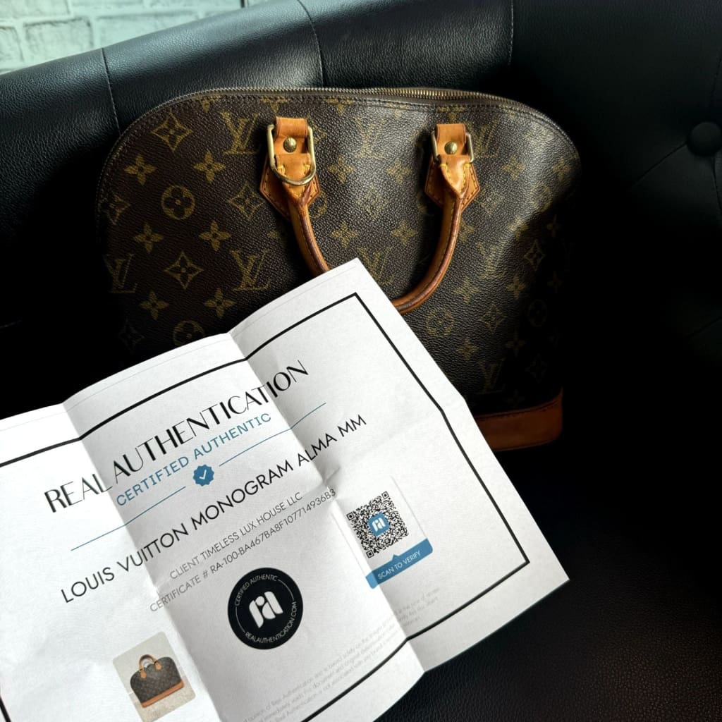 LOUIS VUITTON Alma PM Monogram Bag w/ COA (MSRP $1950 + ) - PM / Leather / Top Handle Bag