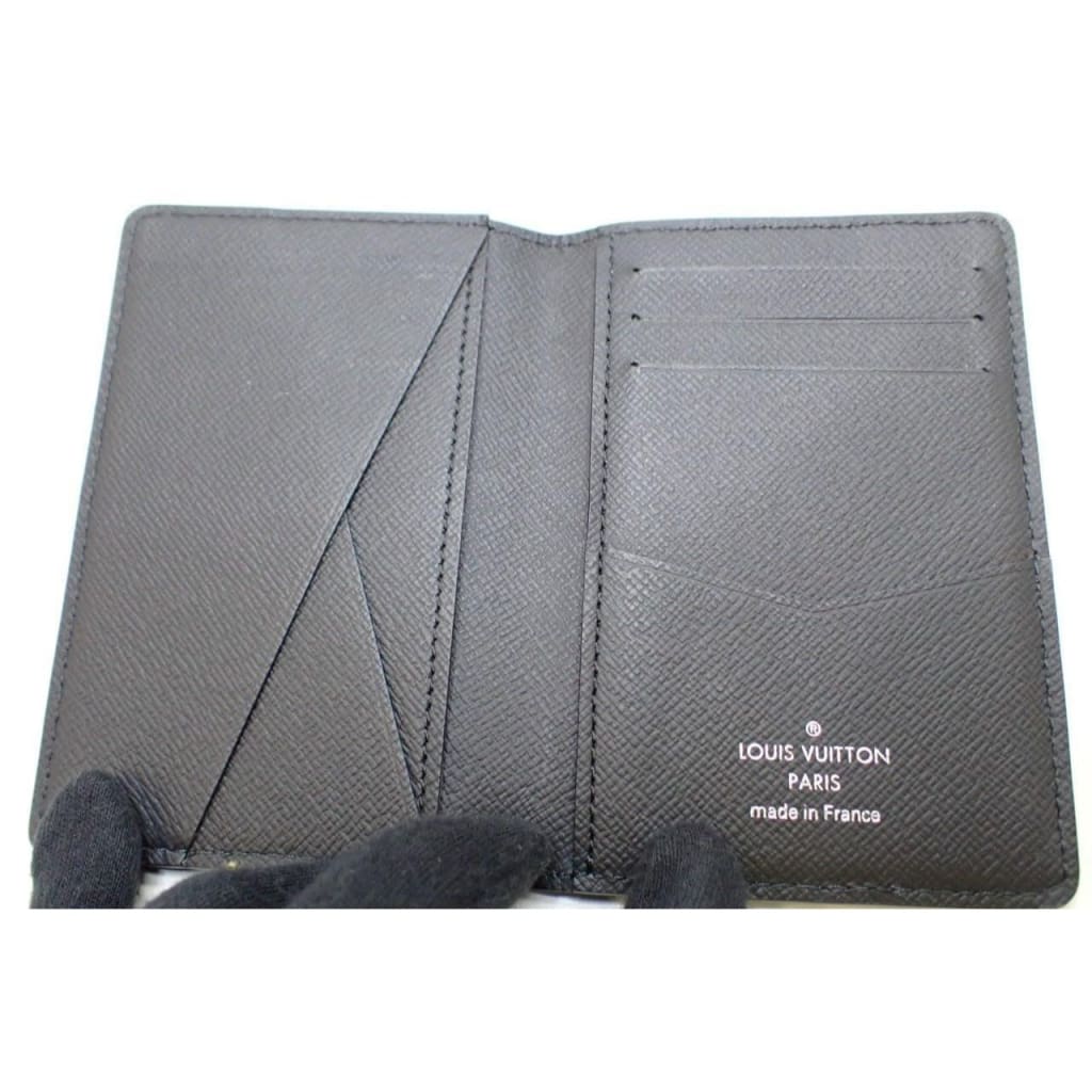 Louis Vuitton Black Epi Bifold Pocket Organizer (MSRP $495) - black / leather / wallet