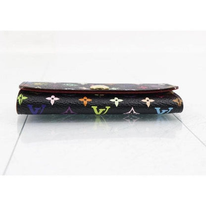 Louis Vuitton Black Multicolor Murakami 4 Key Case - black / leather / key case