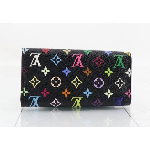 Louis Vuitton Black Multicolor Murakami 4 Key Case - black / leather / key case