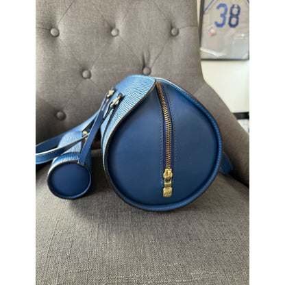 LOUIS VUITTON Blue Epi Soufflot Toledo Shoulder Bag with Mini Pouch - Blue / Leather / Shoulder Bag