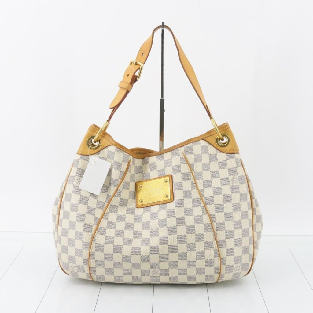 Louis Vuitton Damier Azur Galliera PM Shoulder Bag - white / coated canvas / hobo