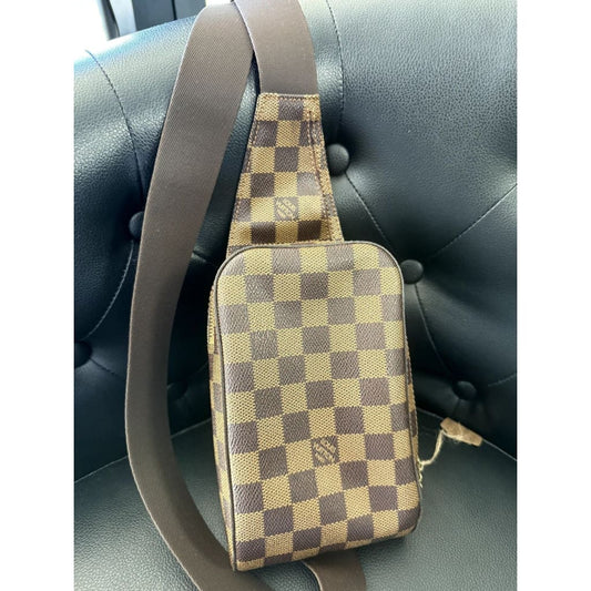 LOUIS VUITTON Damier Ebene Geronimos (MSRP $1,150) - Leather( + 1) / Sling Bag