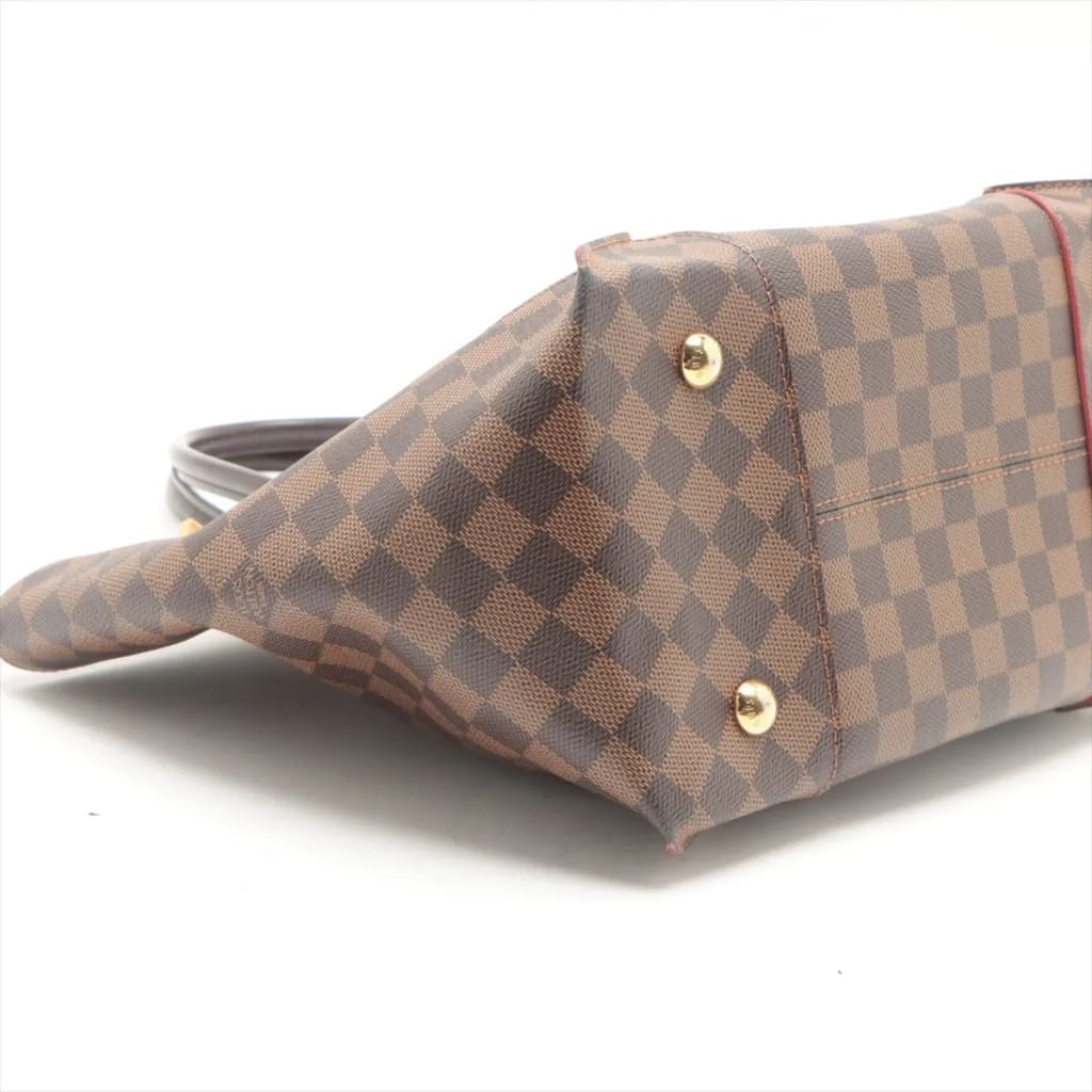 Louis Vuitton Damier Ebene Red Kaisa Tote MM - brown / Coated Canvas / double handle