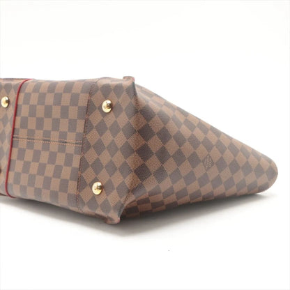 Louis Vuitton Damier Ebene Red Kaisa Tote MM - brown / Coated Canvas / double handle