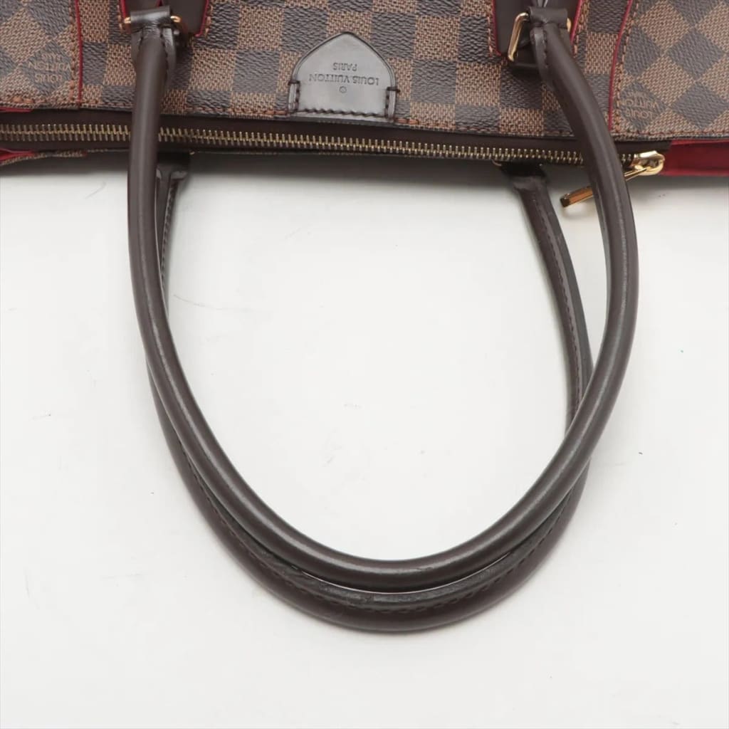 Louis Vuitton Damier Ebene Red Kaisa Tote MM - brown / Coated Canvas / double handle