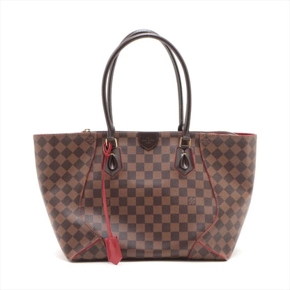 Louis Vuitton Damier Ebene Red Kaisa Tote MM - brown / Coated Canvas / double handle