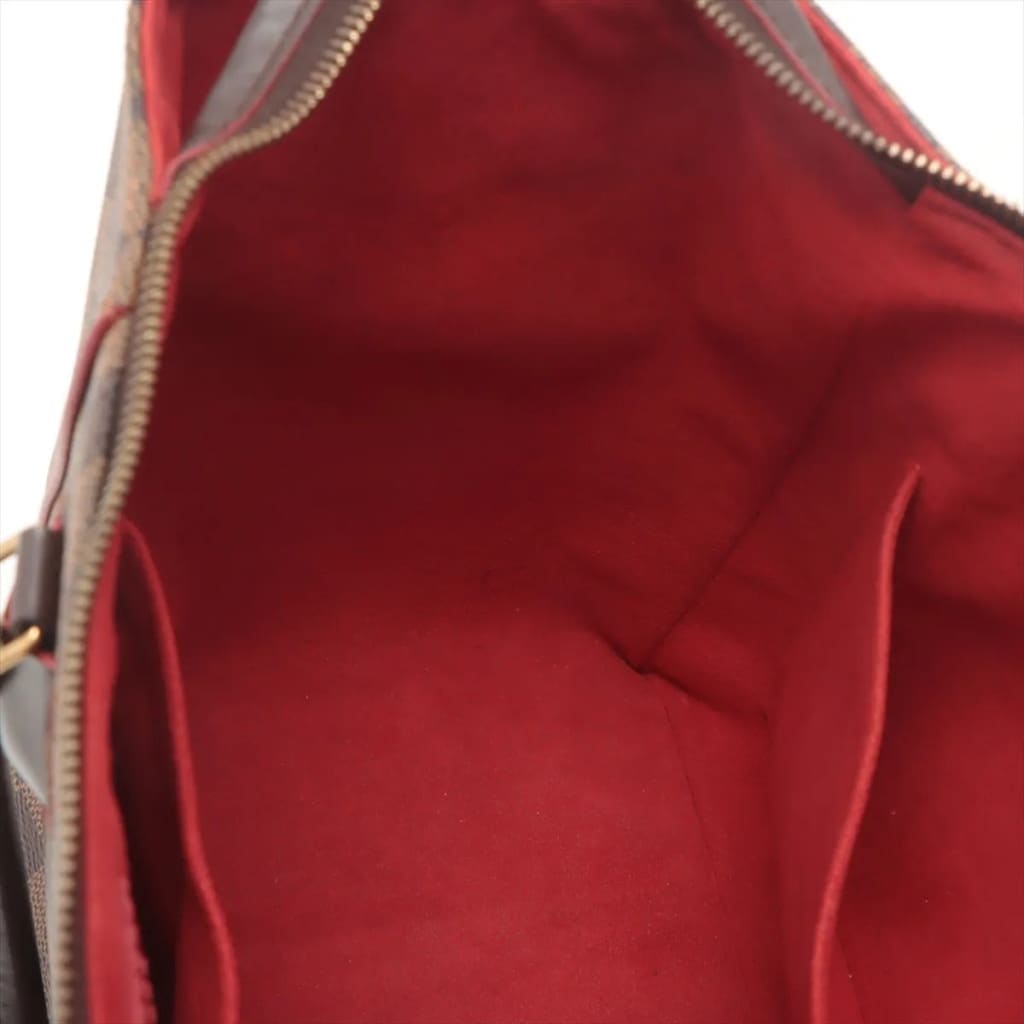 Louis Vuitton Damier Ebene Red Kaisa Tote MM - brown / Coated Canvas / double handle
