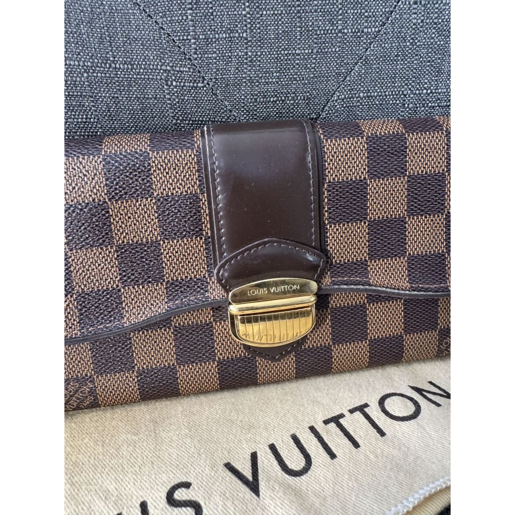 LOUIS VUITTON Damier Ebene Sistina Long Wallet - Long Wallet / Brown / Coated Canvas