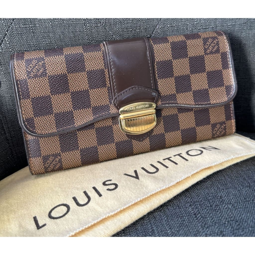 LOUIS VUITTON Damier Ebene Sistina Long Wallet - Long Wallet / Brown / Coated Canvas