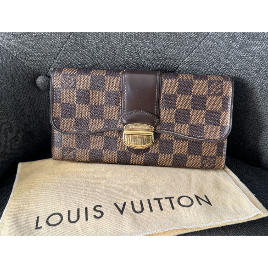 LOUIS VUITTON Damier Ebene Sistina Long Wallet - Long Wallet / Brown / Coated Canvas