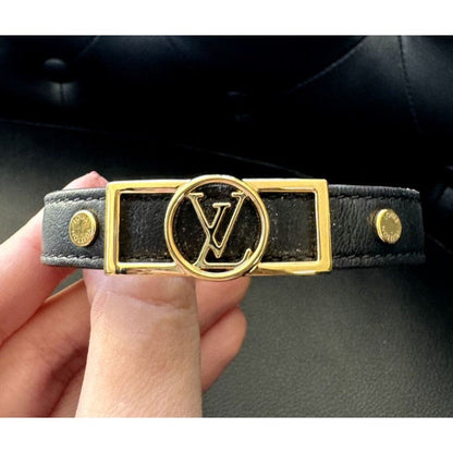 LOUIS VUITTON Dauphine Leather Monogram Reversible Bracelet - Black / Leather / Wrap