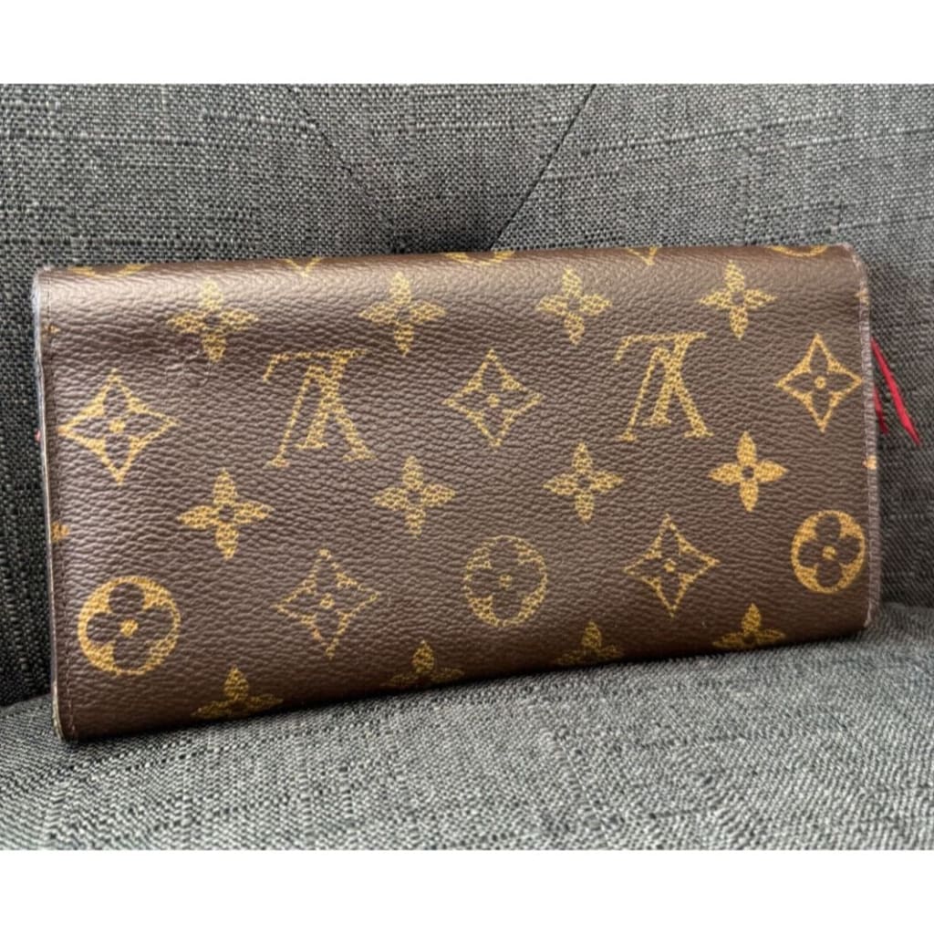 LOUIS VUITTON Emilie Monogram Fuchsia Long Wallet (MSRP $585) - Brown / Leather / long wallet