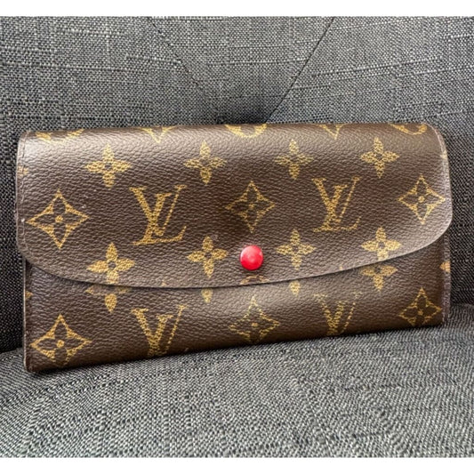 LOUIS VUITTON Emilie Monogram Fuchsia Long Wallet (MSRP $585) - Brown / Leather / long wallet