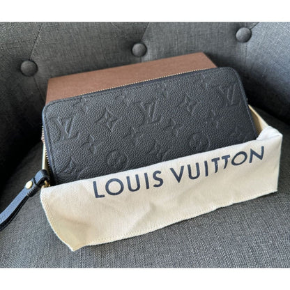 LOUIS VUITTON Empreinte Black Leather Zippy Wallet With Box and Dustbag - Long Wallet / black / leather