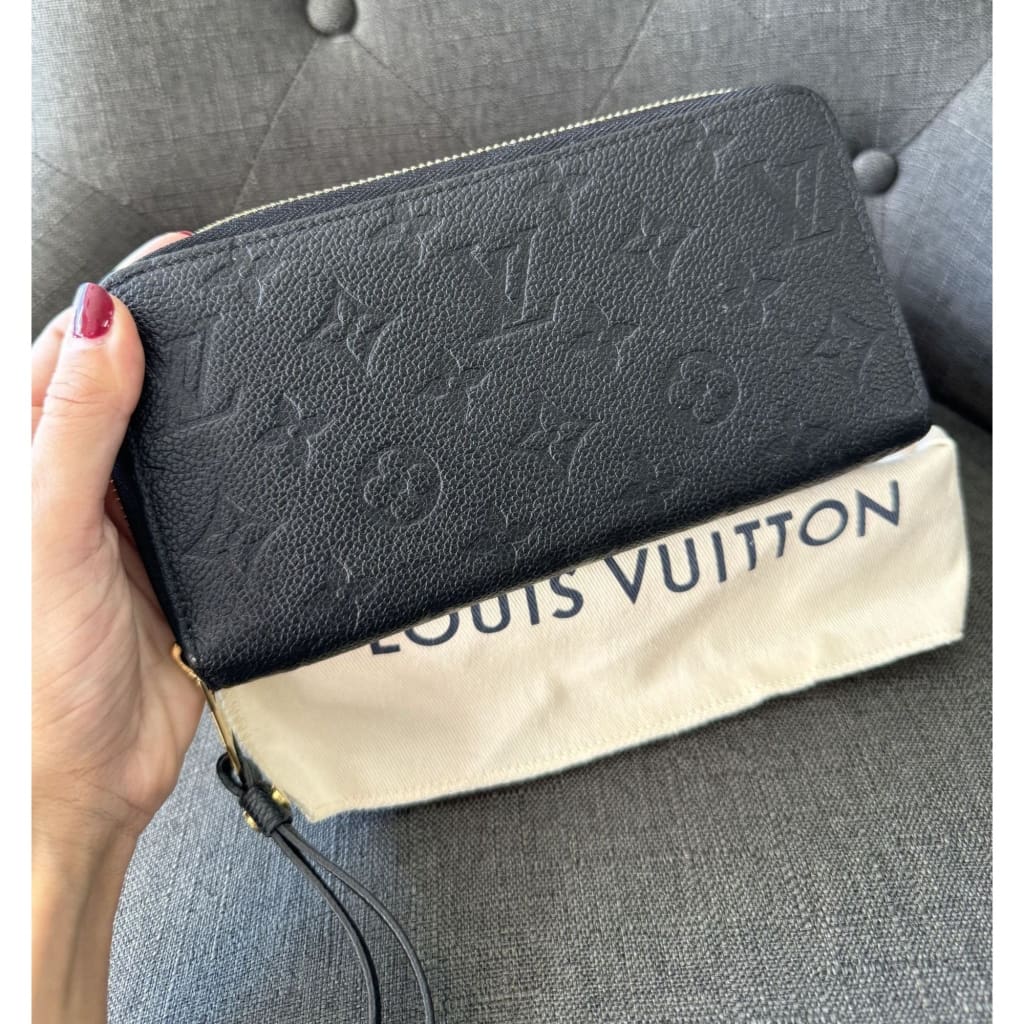 LOUIS VUITTON Empreinte Black Leather Zippy Wallet With Box and Dustbag - Long Wallet / black / leather