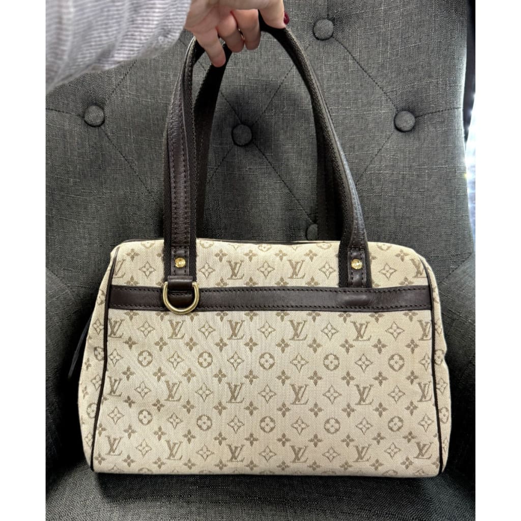 LOUIS VUITTON Josephine Mini Lin PM Beige Canvas Bag (MSRP $1000 + ) - Mini / Leather / Top Handle Bag