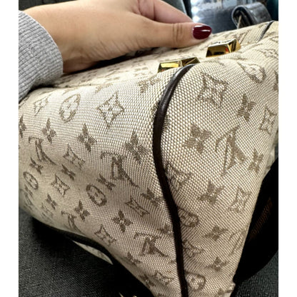 LOUIS VUITTON Josephine Mini Lin PM Beige Canvas Bag (MSRP $1000 + ) - Mini / Leather / Top Handle Bag