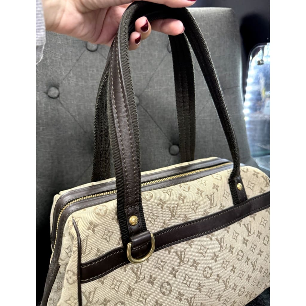 LOUIS VUITTON Josephine Mini Lin PM Beige Canvas Bag (MSRP $1000 + ) - Mini / Leather / Top Handle Bag