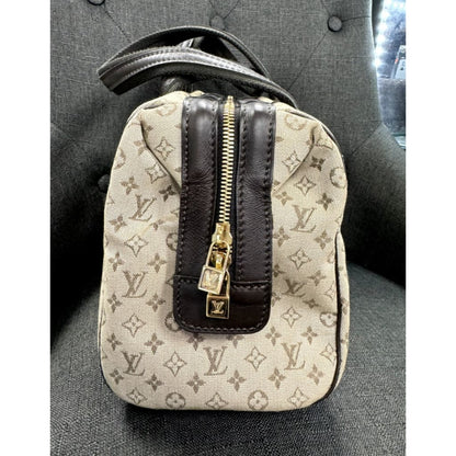 LOUIS VUITTON Josephine Mini Lin PM Beige Canvas Bag (MSRP $1000 + ) - Mini / Leather / Top Handle Bag