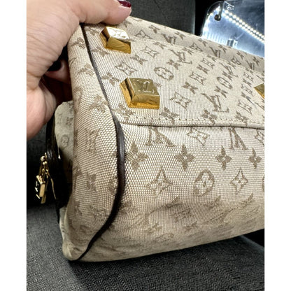 LOUIS VUITTON Josephine Mini Lin PM Beige Canvas Bag (MSRP $1000 + ) - Mini / Leather / Top Handle Bag