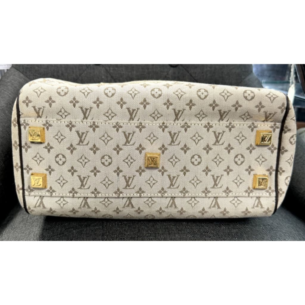 LOUIS VUITTON Josephine Mini Lin PM Beige Canvas Bag (MSRP $1000 + ) - Mini / Leather / Top Handle Bag