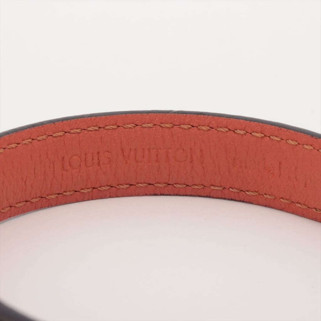 LOUIS VUITTON Monogram Essential V Bracelet 17 (MSRP $290) - brown / Leather / Wrap