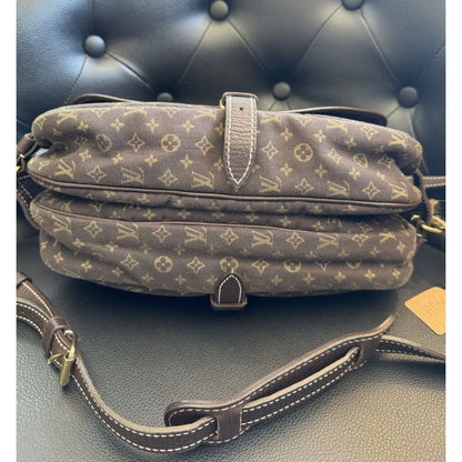 LOUIS VUITTON Monogram Mini Lin Saumur 30 Canvas Crossbody Bag (MSRP $1450) - Medium / Leather / Crossbody