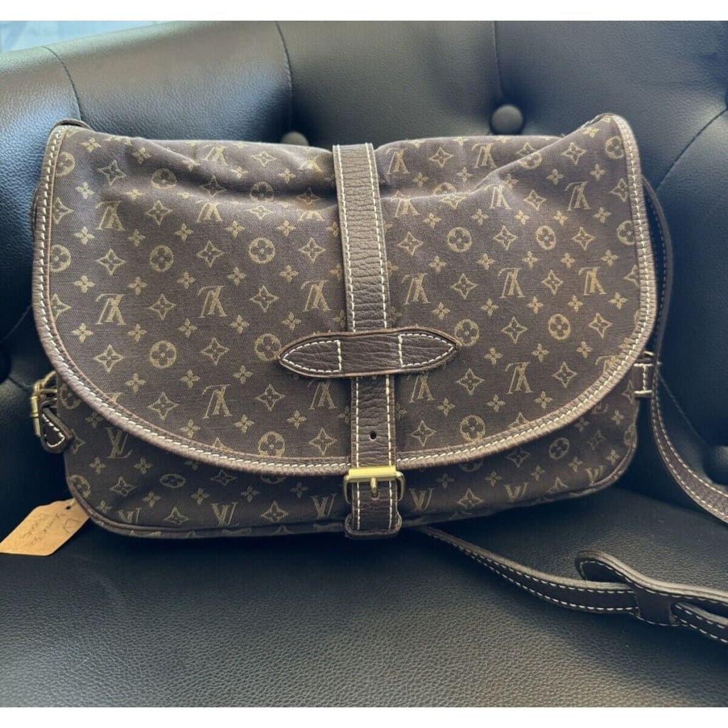 LOUIS VUITTON Monogram Mini Lin Saumur 30 Canvas Crossbody Bag (MSRP $1450) - Medium / Leather / Crossbody