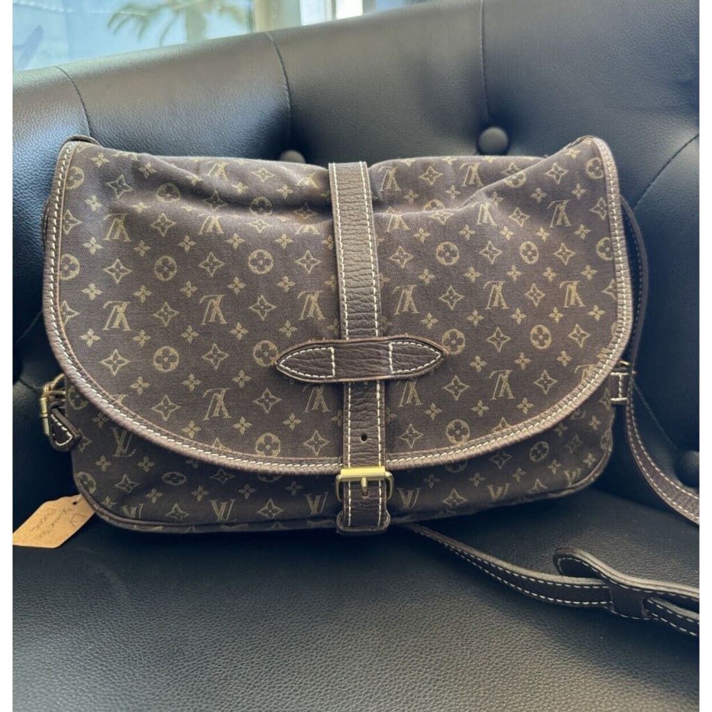 LOUIS VUITTON Monogram Mini Lin Saumur 30 Canvas Crossbody Bag (MSRP $1450) - Medium / Leather / Crossbody