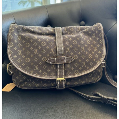 LOUIS VUITTON Monogram Mini Lin Saumur 30 Canvas Crossbody Bag (MSRP $1450) - Medium / Leather / Crossbody