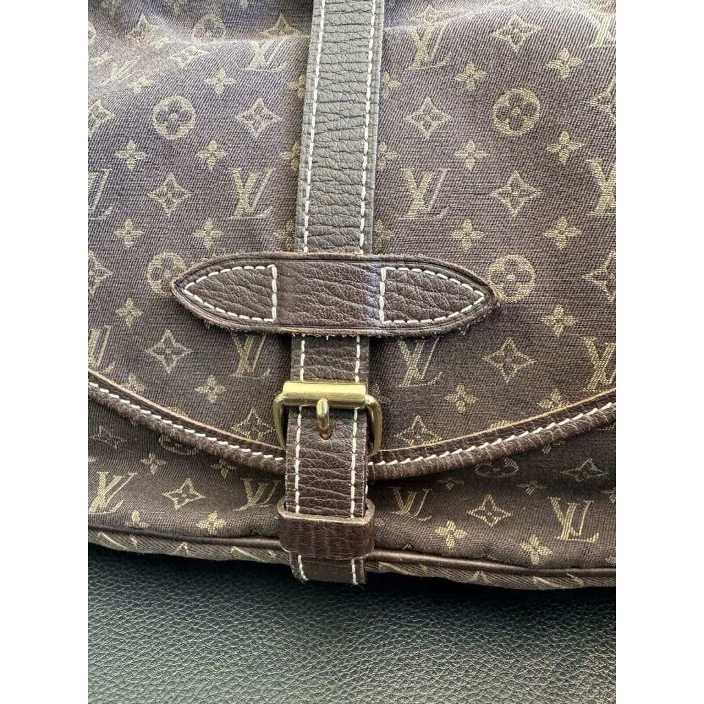 LOUIS VUITTON Monogram Mini Lin Saumur 30 Canvas Crossbody Bag (MSRP $1450) - Medium / Leather / Crossbody