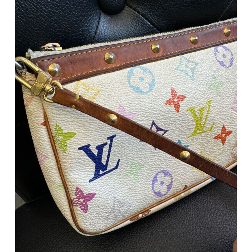 LOUIS VUITTON Monogram Murakami Multicolore Pochette Accessoires (MSRP $2500) - Material / Leather / Shoulder Bag