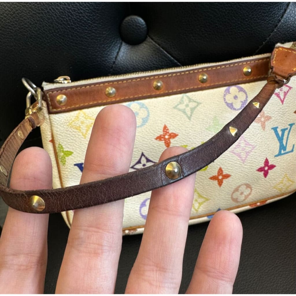 LOUIS VUITTON Monogram Murakami Multicolore Pochette Accessoires (MSRP $2500) - Material / Leather / Shoulder Bag