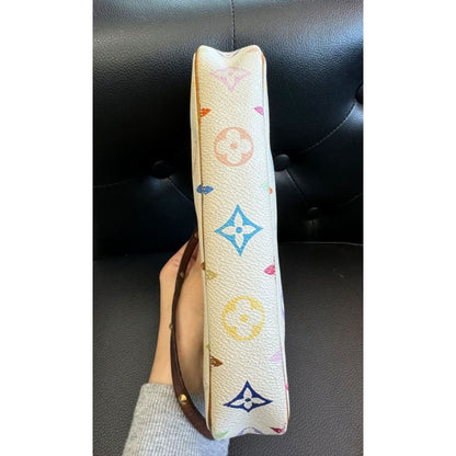 LOUIS VUITTON Monogram Murakami Multicolore Pochette Accessoires (MSRP $2500) - Material / Leather / Shoulder Bag