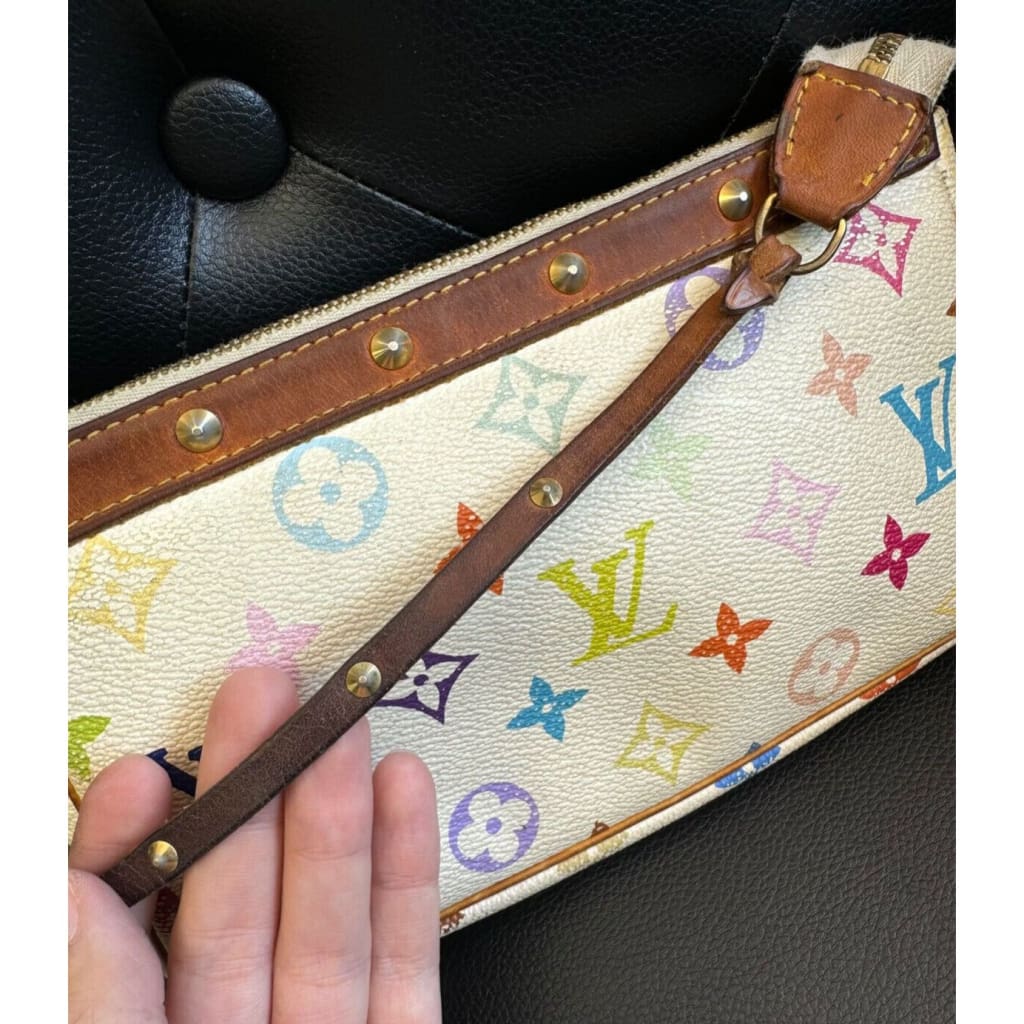 LOUIS VUITTON Monogram Murakami Multicolore Pochette Accessoires (MSRP $2500) - Material / Leather / Shoulder Bag