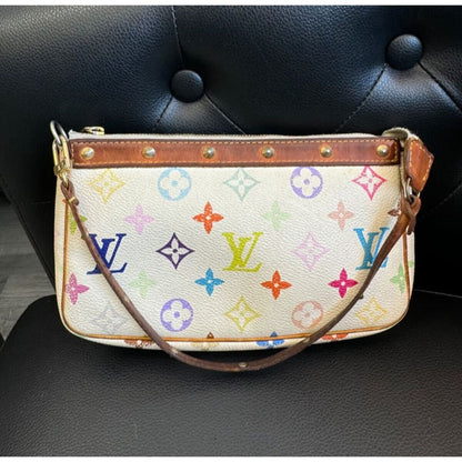 LOUIS VUITTON Monogram Murakami Multicolore Pochette Accessoires (MSRP $2500) - Material / Leather / Shoulder Bag