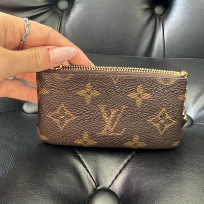 LOUIS VUITTON Monogram Pochette Key Cles Pouch - brown / coated canvas