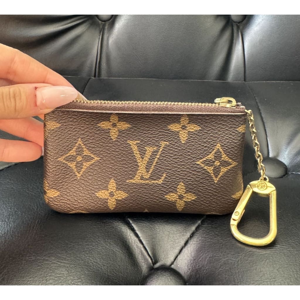 LOUIS VUITTON Monogram Pochette Key Cles Pouch - brown / coated canvas