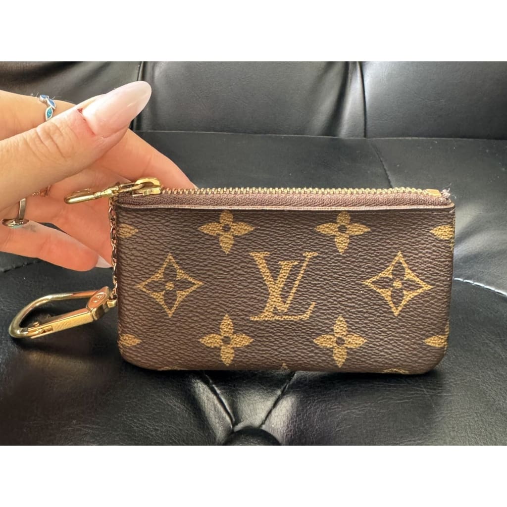 LOUIS VUITTON Monogram Pochette Key Cles Pouch - brown / coated canvas