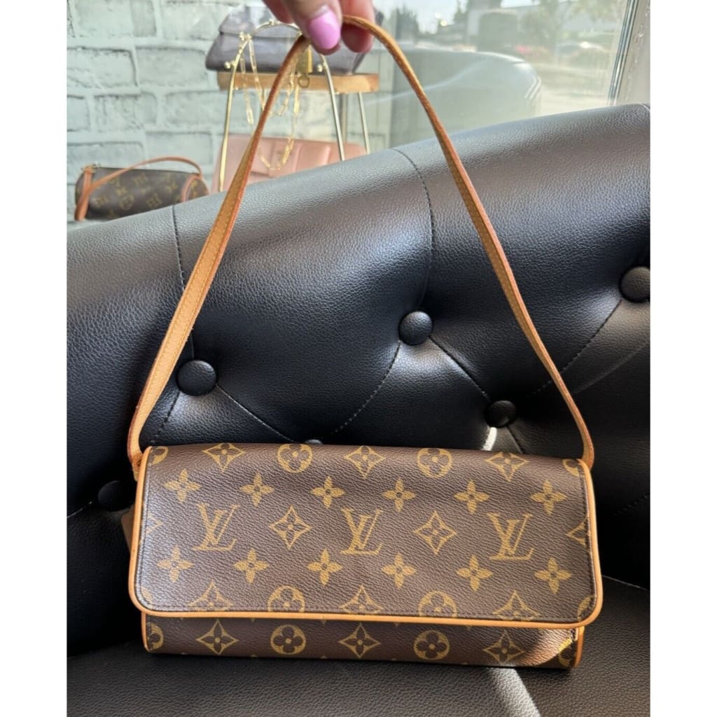 LOUIS VUITTON Monogram Twin GM Pochette Shoulder Bag (MSRP $1150 + ) - GM / Suede / Shoulder Bag